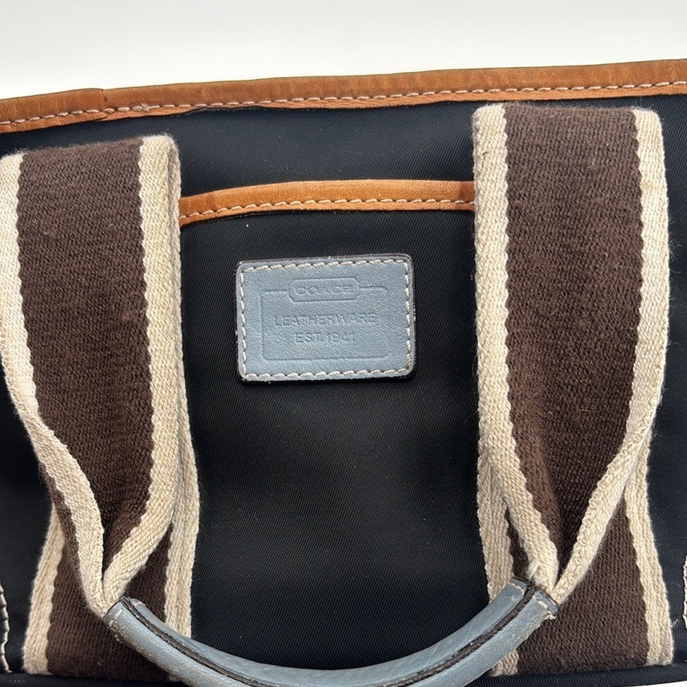 Vintage coach mini tote with zipper plastic lined - Picture 9 of 12
